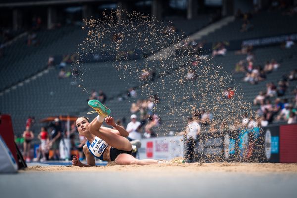 Angelina Horn (Ludwigsfelder Leichtathletik) im Dreisprung waehrend der deutschen Leichtathletik-Meisterschaften im Olympiastadion am 25.06.2022 in Berlin